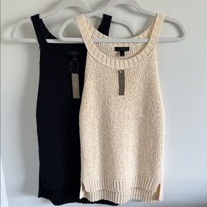J Crew Black and Cream Knit Tank Tops 2 $50.00